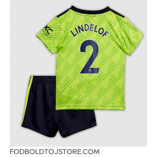 Manchester United Victor Lindelof #2 Tredje sæt Børn 2022-23 Kortærmet (+ Korte bukser)